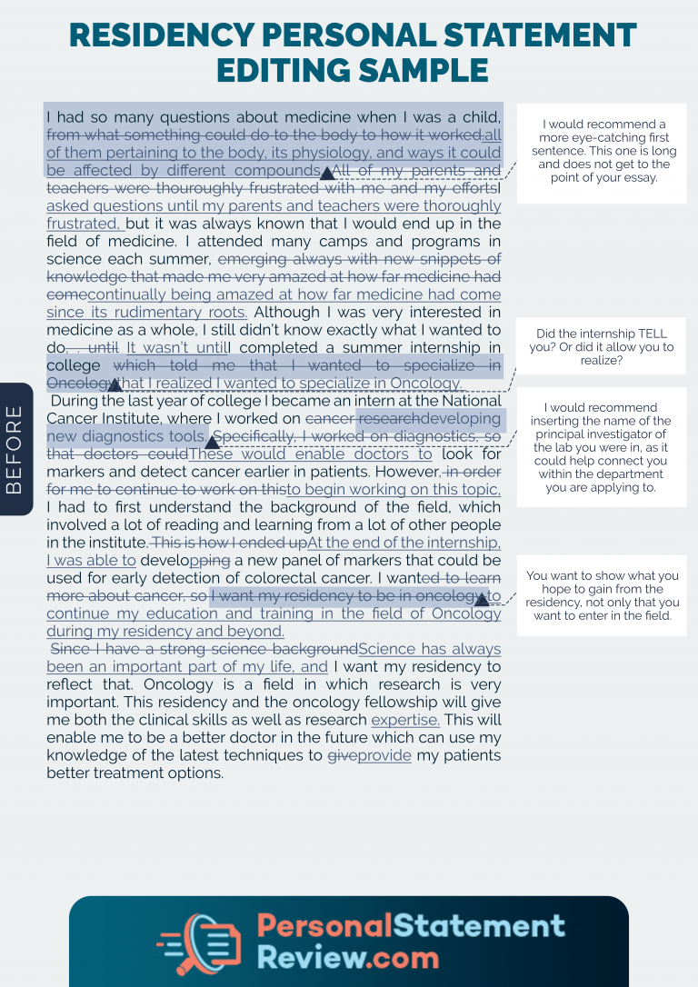 Residency Personal Statement Length